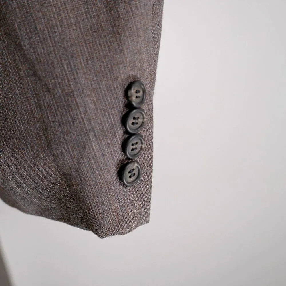 Hickey Freeman The Boardroom Wool Blend Beige Birdseye 2 Button Blazer 40R W/ Br